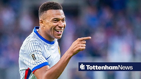 Kylian Mbappe celebrating after scoring for France