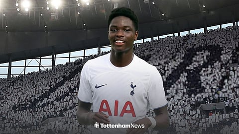 Kwasi Senyah in a Tottenham shirt