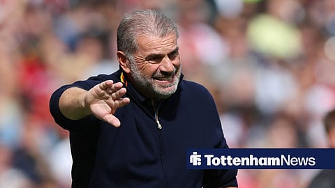 Ange Postecoglou shouting out instructions as Tottenham manager