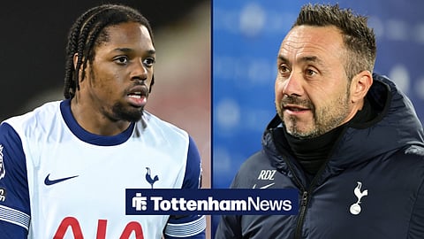 Tottenham youngster Tyrese Hall and Spurs manager Roberto De Zerbi