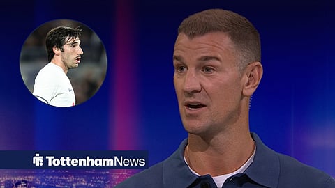 Joe Hart speaking on Match of the Day and Tottenham Hotspur midfielder Sandro Tonali in a circular inset