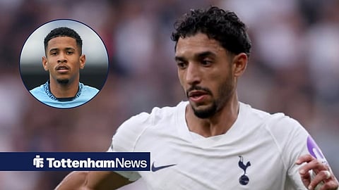 Omar Marmoush in action for Tottenham and Savio in circular inset
