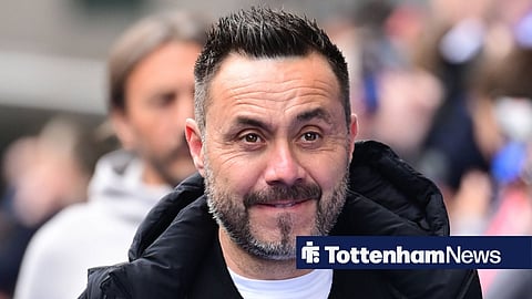 Roberto De Zerbi looking on as Tottenham manager