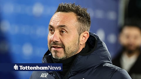 Roberto De Zerbi looking on as Tottenham manager
