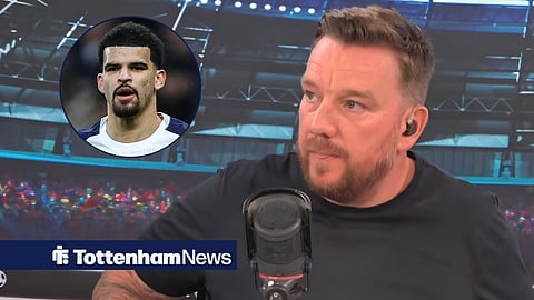 talkSPORT presenter Jamie O'Hara with Tottenham's Dominic Solanke in a circular inset