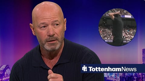 Alan Shearer speaking on Match of the Day and Roberto De Zerbi holding his tshirt above his head in frustration