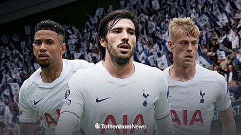 Tottenham players Savio, Sandro Tonali, and Jan Paul van Hecke