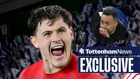 Will Lankshear and Tottenham boss Roberto De Zerbi 