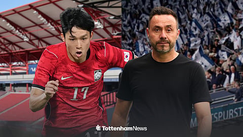 Yang Min-hyeok playing for South Korea and Roberto De Zerbi managing Tottenham