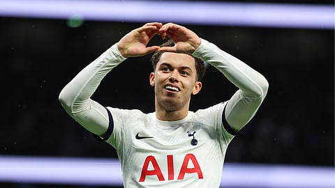 Tottenham forward Brennan Johnson.