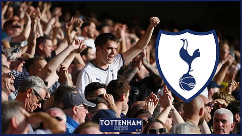 Tottenham fans celebrating.