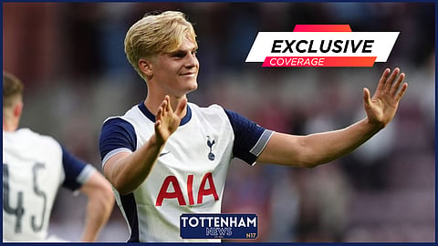 Tottenham midfielder Lucas Bergvall