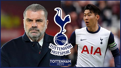 Tottenham manager Ange Postecoglou and captain Son Heung-min (Credit: Imago)