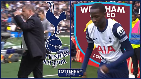 Ange Postecoglou brought Pape Sarr on for Tottenham against West Ham [Credit: Match of the Day BBC Iplayer]