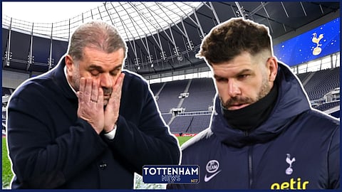 Ange Postecoglou and Fraser Forster at Tottenham. Credit: Imago