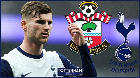 Timo Werner flopped for Tottenham again against Southampton. (Credit: imago)