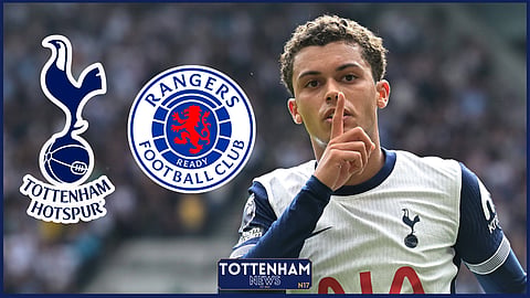 Tottenham forward Brennan Johnson struggled against Rangers [Credit: Imago]