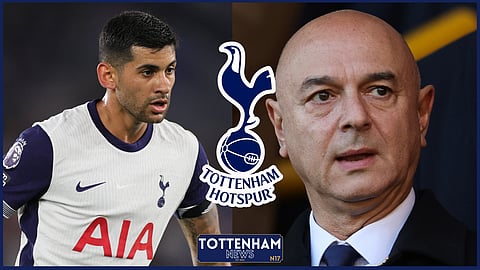 Tottenham chairman Daniel Levy and defender Cristian Romero [Credit: Imago] 