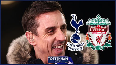 Gary Neville laughed at what he saw in Tottenham v Liverpool [Credit: Imago]