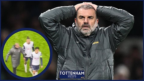 Son Heung-Min appears to ignore Ange Postecoglou (Credit: Imago/shmbest on X)