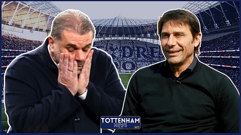 Ange Postecoglou and Antonio Conte, past and present Tottenham managers. Credit: Sky Sports Premier League