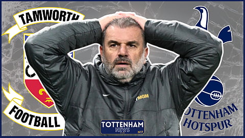 Ange Postecoglou, was targeted by fans in Tamworth v Tottenham. (Credit: Imago)