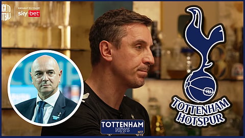 Gary Neville has spoken about Daniel Levy selling Tottenham. (Credit: Sky Sports Overlap)
