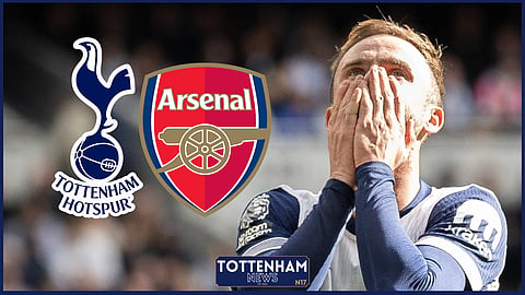 Tottenham midfielder James Maddison misses out against Arsenal [Credit: Imago]