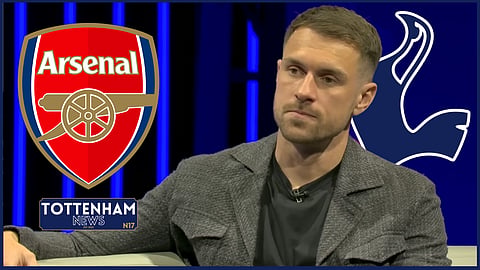Aaron Ramsey reacts to Arsenal v Tottenham controversy [credit: Sky Sports Premier League]
