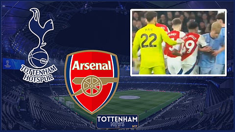 Lucas Bergvall was involved in a flashpoint as Tottenham lost to Arsenal (Credit: TNT Sports).