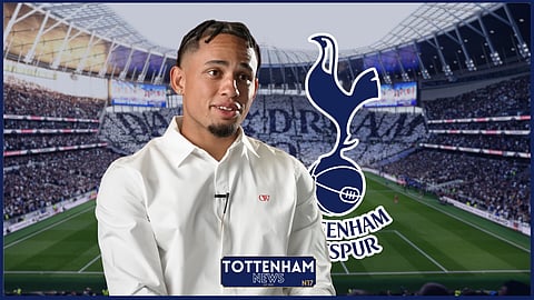 Tottenham are interested in Noah Okafor of AC Milan. (Credit - Imago/AC Milan on YouTube)
