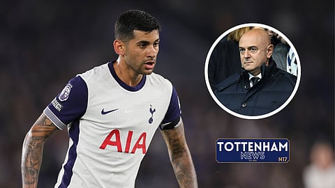 Tottenham chairman Daniel Levy and defender Cristian Romero [Credit: Imago]