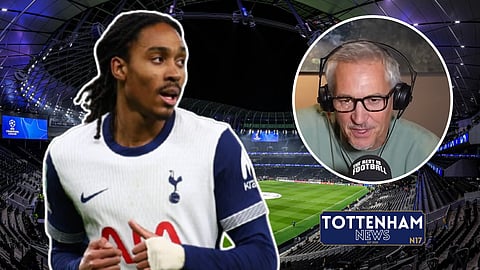 Gary Lineker discussed Djed Spence's form at Tottenham [Credit: Imago, The Rest is Football on YouTube]