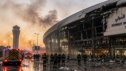 An Iranian missile struck Kuwait International Airport early Wednesday