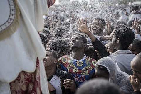 CHRIST'S BAPTISM IN RIVER JORDAN CELEBRATES IN ETHIOPIA