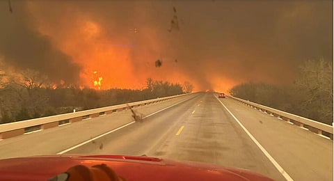 A US nuclear weapons plant said it would be open as usual after pausing operations due to wildfires near Amarillo, Texas © - / Greenville Professional Firefighters Association/AFP