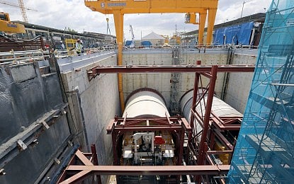 METRO MANILA SUBWAY. A tunnel boring machine (TBM) at the construction site of the Metro Manila Subway in the southbound portion of Barangay Ugong, Valenzuela City on Feb. 16, 2023. The Department of Transportation (DOTr) and Meralco on Thursday (Feb. 15, 2024) have signed an accord to power the subway and the operation and maintenance of relevant energy equipment. 