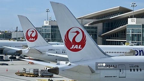 (FILES) A Japan Airlines Boeing 787 plane is seen at Los Angeles Airport (LAX), in Los Angeles, California, on 11 March 2024.
