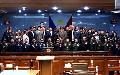 APPOINTED. Senate President Juan Miguel Zubiri (center) leads the confirmation of the ad interim appointments of the 46 generals/flag officers and senior officers of the Armed Forces of the Philippines on Wednesday (March 6, 2024). Zubiri also administered the oath of office of the new members of the Commission on Appointments -- Senators Joel Villanueva, Ramon Revilla, Ronald dela Rosa, and Raffy Tulfo. 