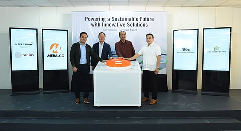 In photo (L-R): MSpectrum Inc. Commercial Services Head Rodolfo B. Lim, Radius Telecoms Inc. Vice President and OIC Chief Operating Officer Alfredo B. Solis, Jr., Mirax and Rima Corporations Director Robert Mirani, and Meralco Assistant Vice President and Biz Head Roberto S. Galang, PEE, ACPE. (Photo courtesy of Meralco)