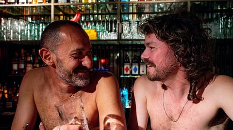 Drinkers at the 'Free Willie' bar leave their clothes at the door 
