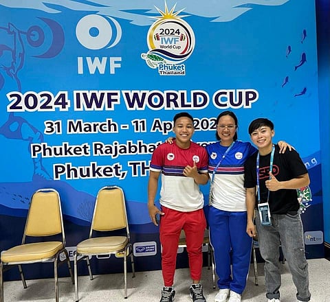 Top nutritionist Jeaneth Aro beams with pride after helping weightlifters Elreen Ando (left) make the Paris Olympics and position Rosegie Ramos (right) for a shot at making it as well.