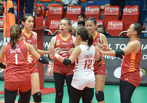 UNIVERSITY of Perpetual Help Lady Spikers flaunt their might in the women’s volleyball tournament of NCAA Season 99.