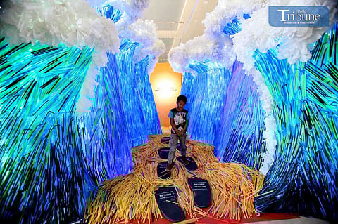 Plastic-inspired art installation