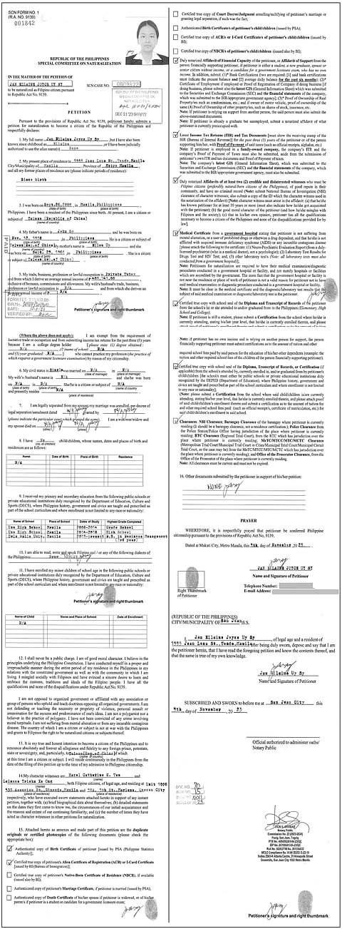 Republic of the Philippines Special Committee on Naturalization