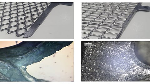 Punch grid wires are not pulled, and thus do not have cracks; the technology allows for side borders in the grid design.