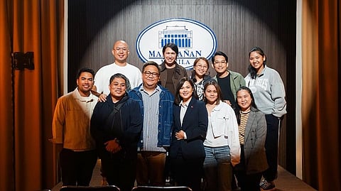 Judy Ann Santos (front row, fourth from left) on the set of ‘The Bagman.’