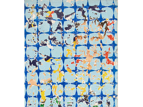 “Carl Lopez” by Kris Ardena, painting on pvc woven fiber, 36 x 24 in