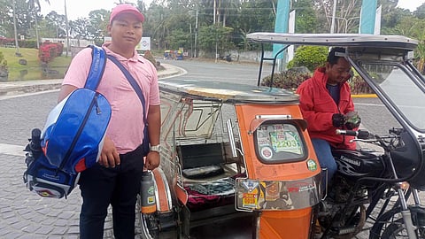 DAVID Charles Serdenia takes a tricycle whenever he goes to major competitions.