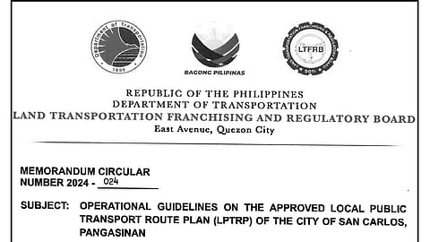 LTFRB MEMORANDUM CIRCULAR NUMBER 2024 - 024